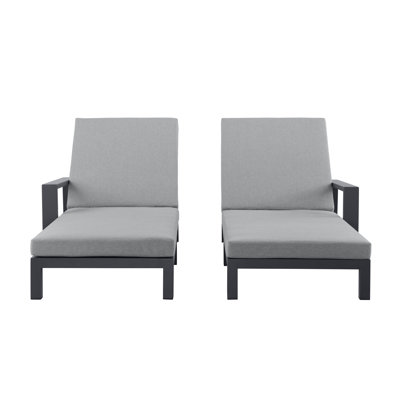 Hoyt Outdoor Metal Double Chaise Lounge