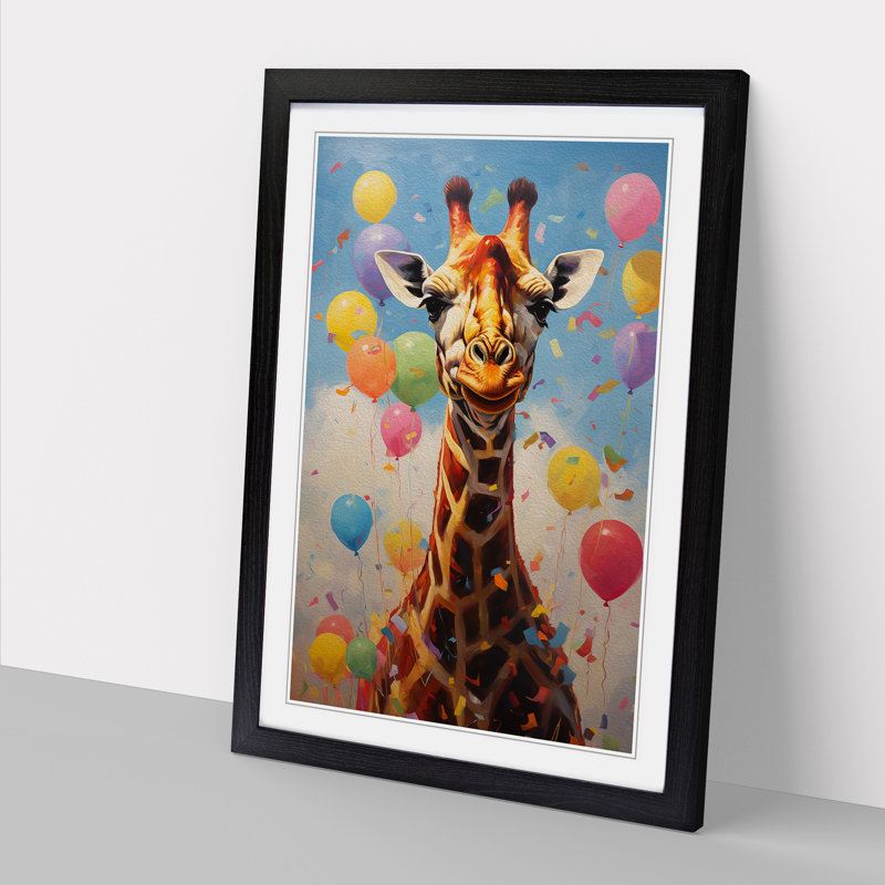 Giraffe Contemporary - Framed Print, Black, 64cm H x 46cm W x 2cm D