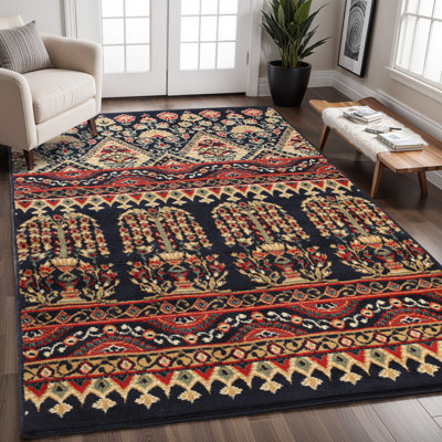 Tapis d'intérieur 100% polypropylène à motif floral abstrait Albata