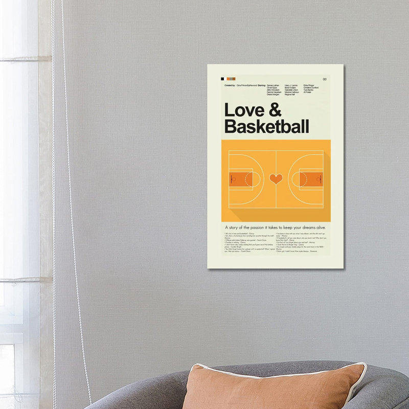 Love & Basketball by Prints And Giggles By Erin Hagerman - Wrapped Canvas Print, 66.04 cm H x 45.72 cm W x 1.91 cm D
