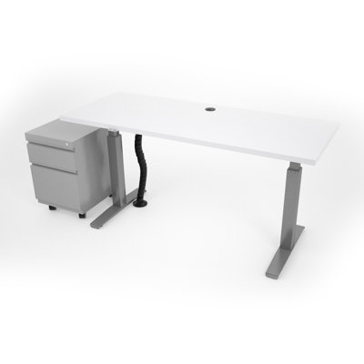 Bureau à hauteur réglable avec rangement REVOH