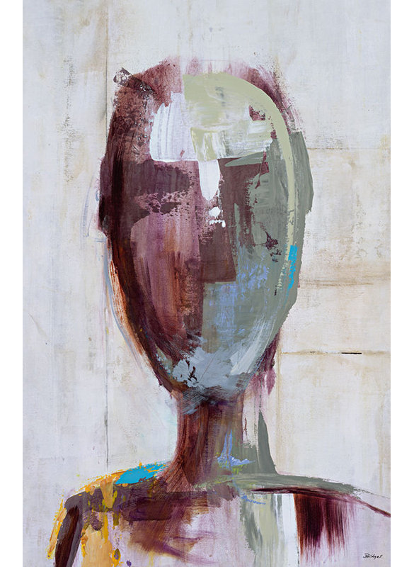 Thought Machine II Painting by Bridges, Brush Gel, 16" H x 10.5" W x 1.5" D