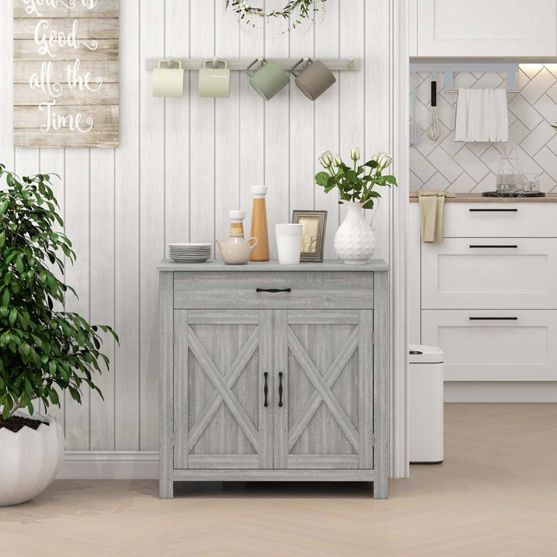 Armoire de rangement de style campagnard, Gris Pierre