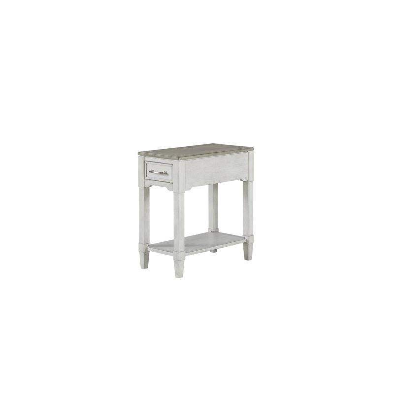 Table d'appoint avec tiroir et tablette ouverte