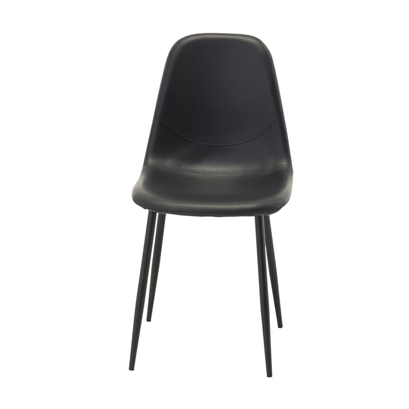 Penny 48.5cm H Polyurethane Upholstered Side Chair, Black