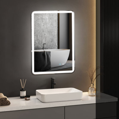 Jacquemin Frameless Anti-Fog LED Lighted Dimmable Wall Mounted Water Proof Bathroom Vanity Makeup Mirror -  Ivy Bronx, 1F3D7103BF124667A6B12D3B8DE248E6