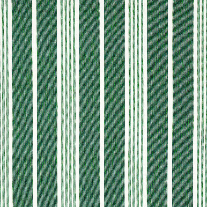 Tissu intérieur / extérieur à rayures Schumacher x Mary Mcdonald Hampton, Émeraude