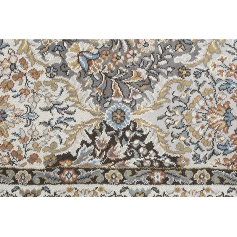 ANCIENT GARDEN 9.2X12.10 57008-3235 BROWN/BLUE, Rectangle 9'2" x 12'10"