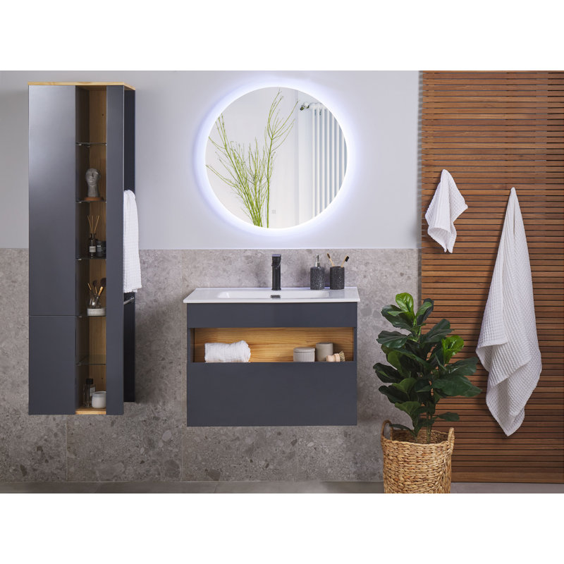 Eyitayo 450mm Single Bathroom Vanity with Ceramic Basin, Grey