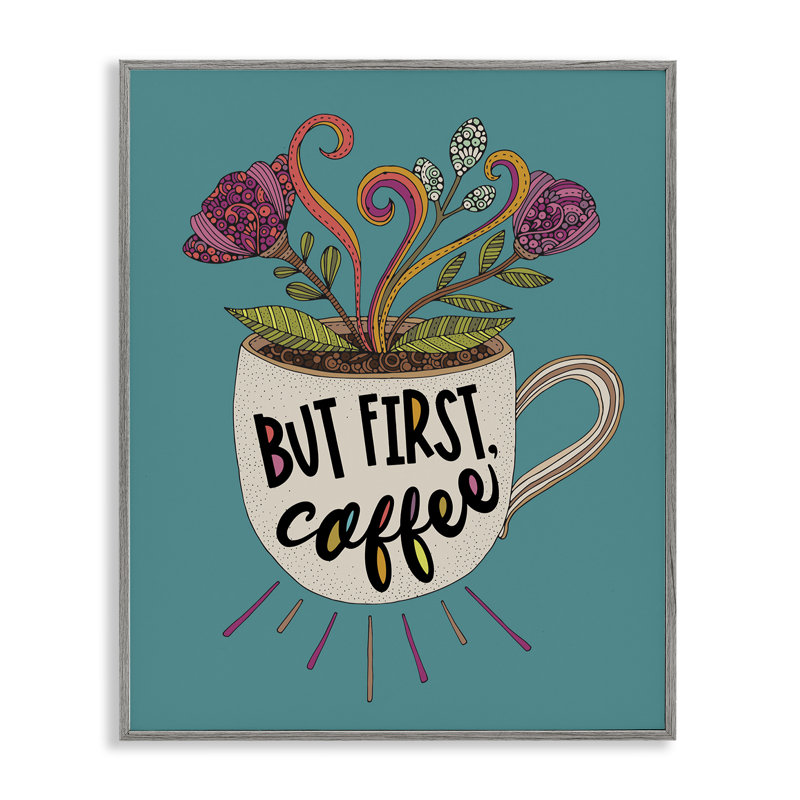 «First Coffee with Florals» par Valentina Harper, Estampe numérique Farmhouse, H 20 po x l 16 po
