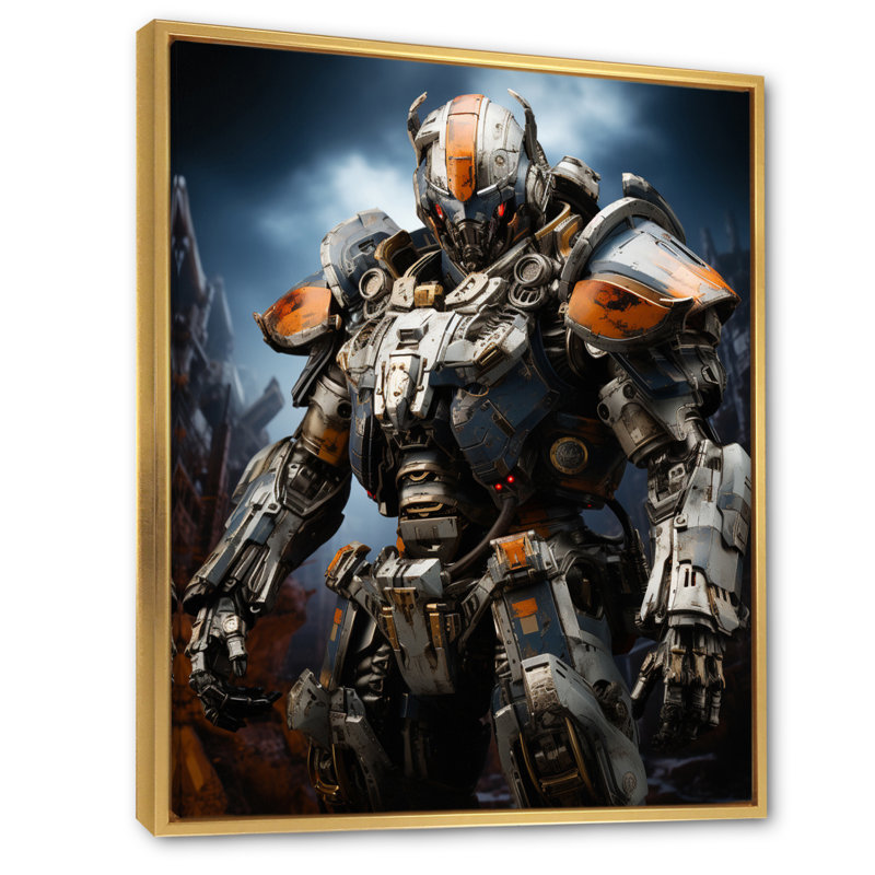 «Villian Transformer I», reproduction sur toile, Cadre flottant doré, H 40 po x l 30 po x P 1,5 po