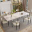 Ensemble de salle à manger 7 pièces avec table de salle à manger en pierre frittée extensible Blatherwick et 6 chaises en tissu-1652767796-1652764868
