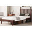 Lit plateforme en bois avec tête de lit en forme de gourde, lit plateforme de style rétro avec support à lattes en bois-92680476
