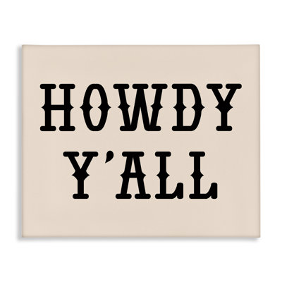 Art mural sur toile Southwestern Howdy Y'all, design par Daniela Santiago