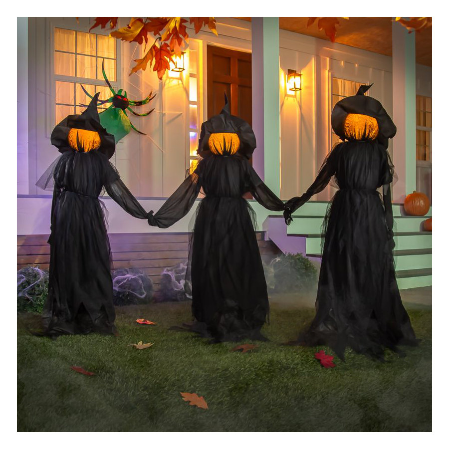 Halloween Lighted Witch Outdoor Stakes