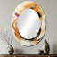 Cercles abstraits dans des tons roses et dorés IV - Miroir mural moderne ovale-87899212