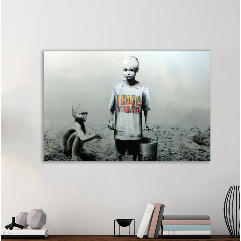 « i haine lundi », reproduction d’impression sur toile tendue, H 12 po x l 18 po x P 1,5 po
