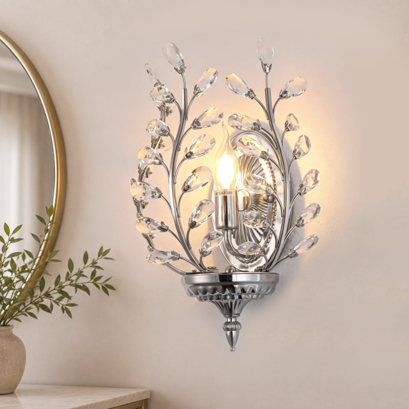 Applique murale en acier cristal, Chrome