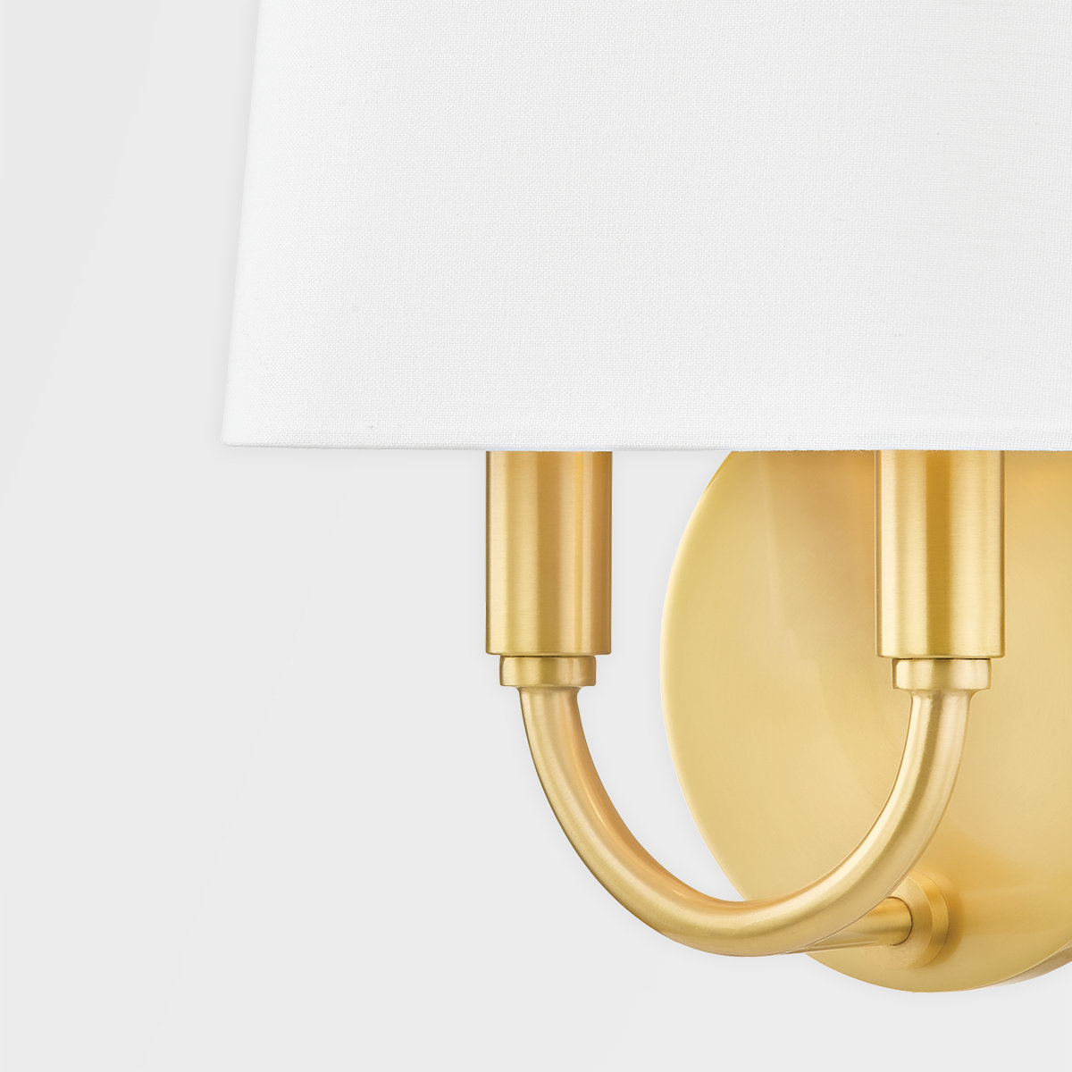 2 Light Dimmable Armed Sconce, Aged Brass