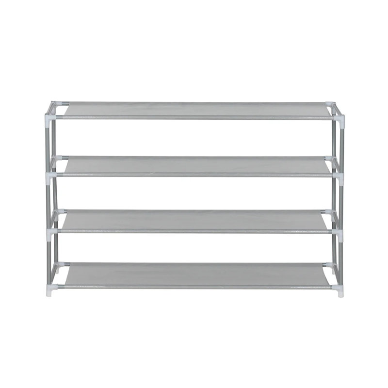 12 Pair Stackable Shoe Rack, Grey