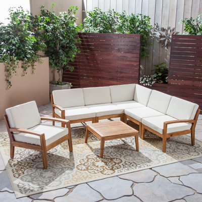 Acacia 5 - Person Modular Patio Conversation Set with Cushions