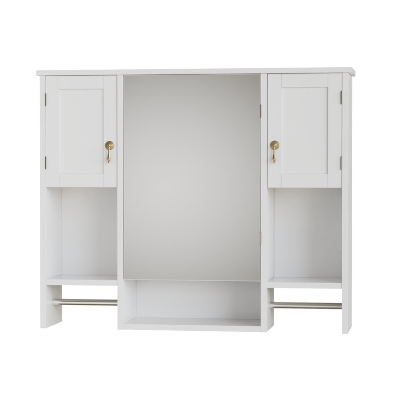 Armoire à pharmacie de salle de bain avec miroir, armoire de rangement murale pour salle de bain, portes à miroir