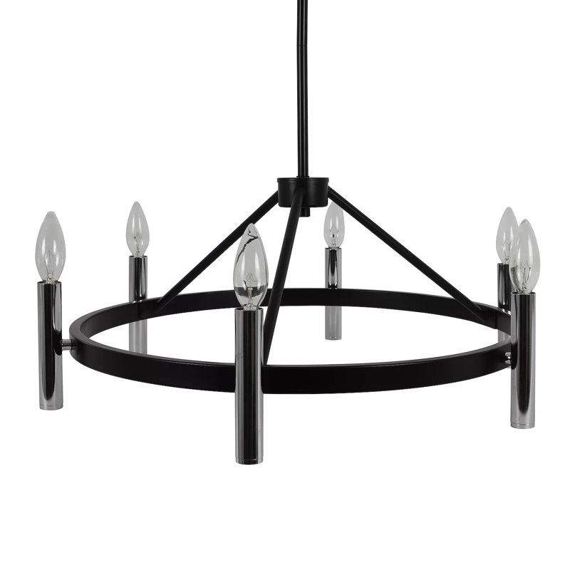 Boissonneault 6 - Light Wagon Wheel Chandelier