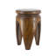 Table d'appoint en bois de paulownia sculpté 11 x 11 x 16,5 po avec finition brun naturel