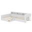 Structure de lit simple en L avec lit gigogne et tiroir de rangement simple-270921922