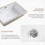 undermount Kitchen Sink, Eridanus 24" L x 16" W Undermount Kitchen Sink White Ceramic Sink Deep Single Bowl without Bottom Grid and Strainer Drain