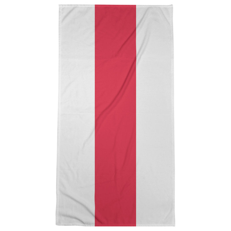 Cleveland Lightweight Bath Towel, White/Red/White, Polyester/Cotton