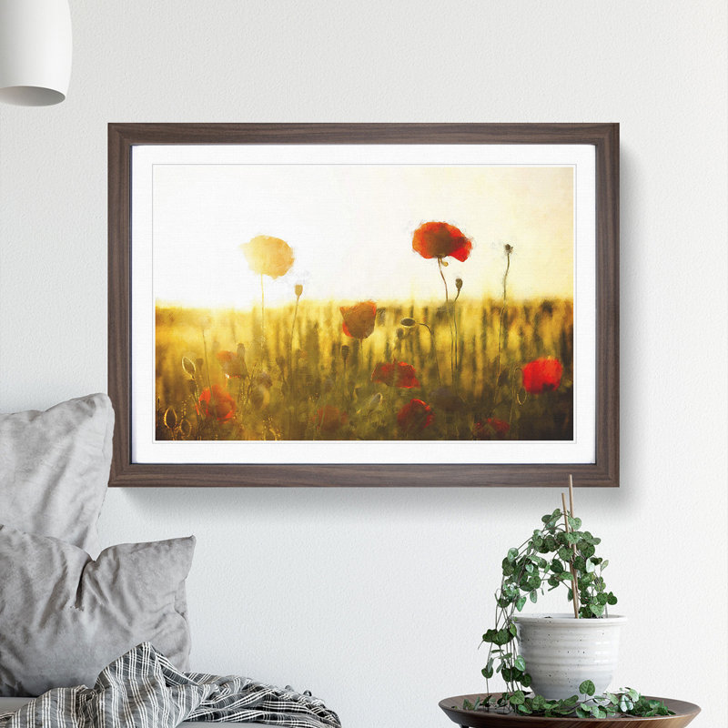 Field of Poppies Vol.5 - Framed Print, Walnut Framed, 36cm H x 48cm W x 2cm D