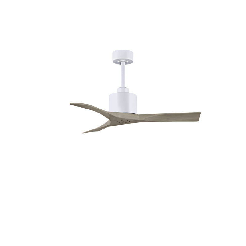 Nan 42" Ceiling Fan In Blades, Matte White, Gray Ash Tone