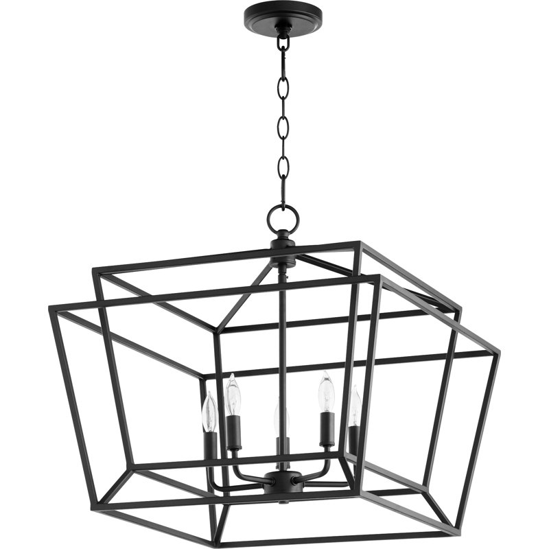 Sonnenberg 5 - Light Dimmable Lantern Chandelier, Noir, 26.5" H x 18" W x 18" D
