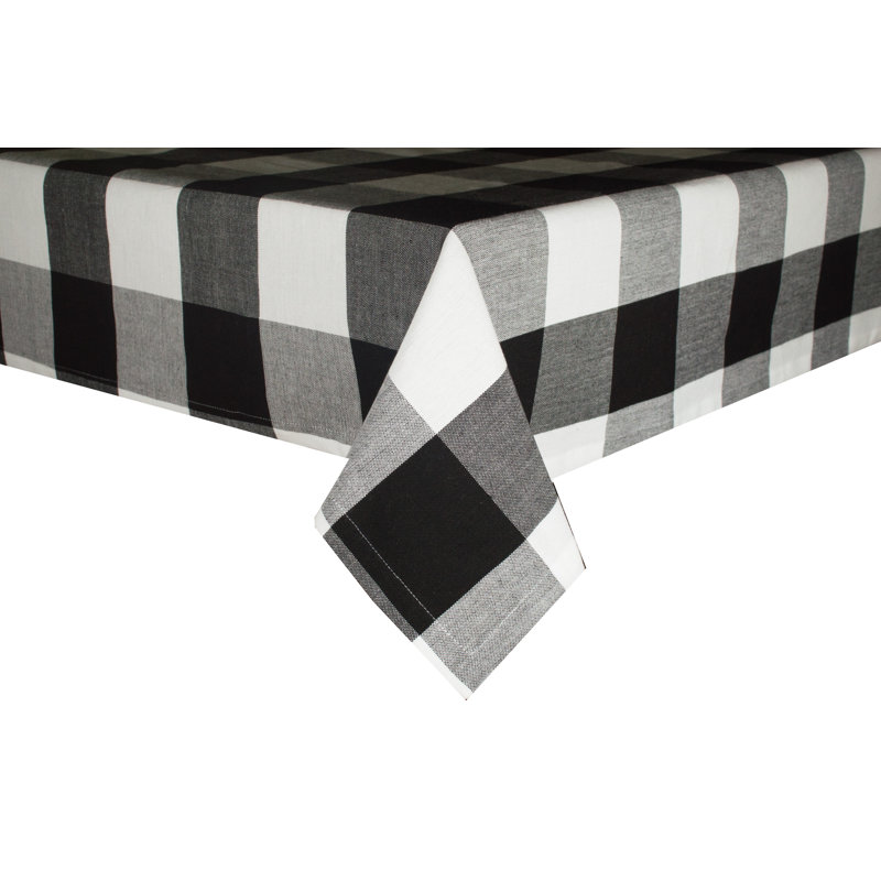 Gracehill Checkered 100% Cotton Tablecloth, Black, 54" x 54"