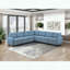 Fauteuil sans accoudoirs avec rangement caché - capitonné bleu - modulaire-2100135008
