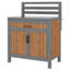 Outdoor Cabinet With Fir Wood Frame, Adjustable Shelves & Vintage Handles