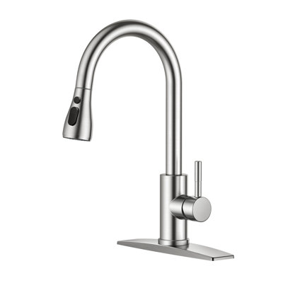 Pull Down Kitchen Faucet With Deck Plate