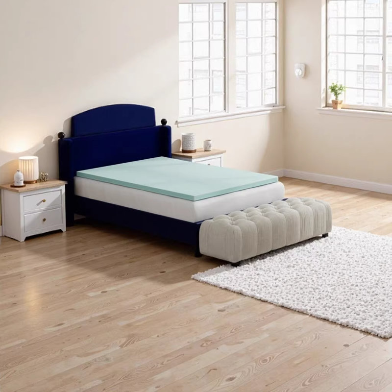 Omne Sleep Plush 3 Inch Twin Memory Foam Cooling Mattress Topper - CertiPUR-US Certified for Pressure Relief & Temperature Regulation