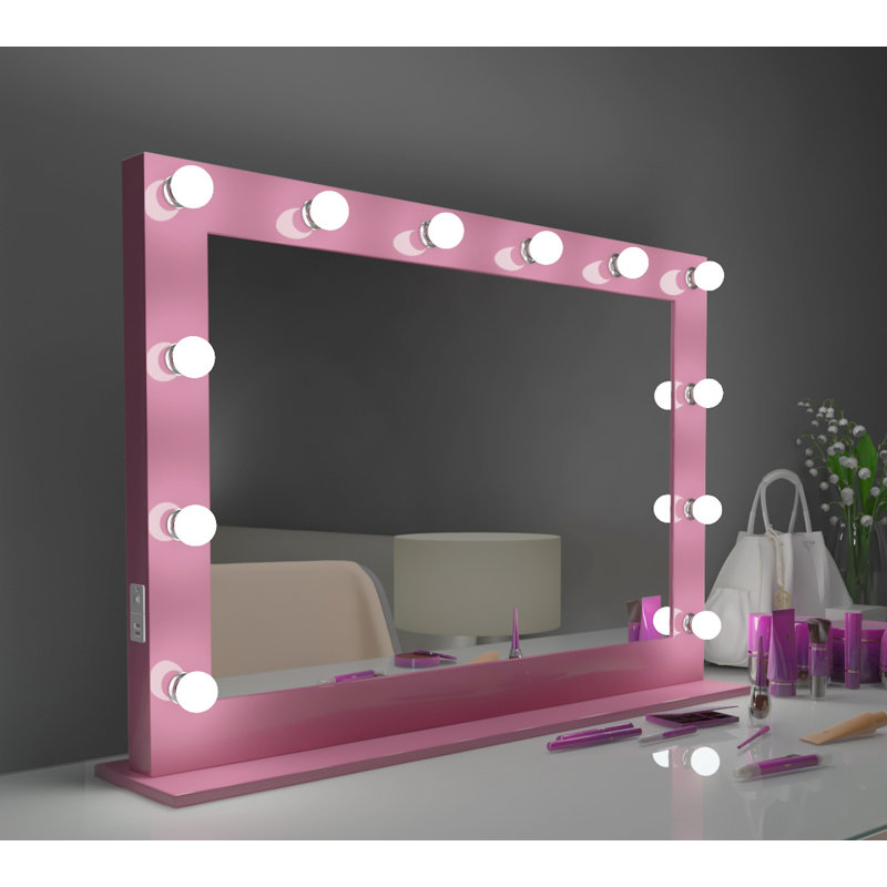 Hollywood Flat Floor Mirror, Pink, 6000