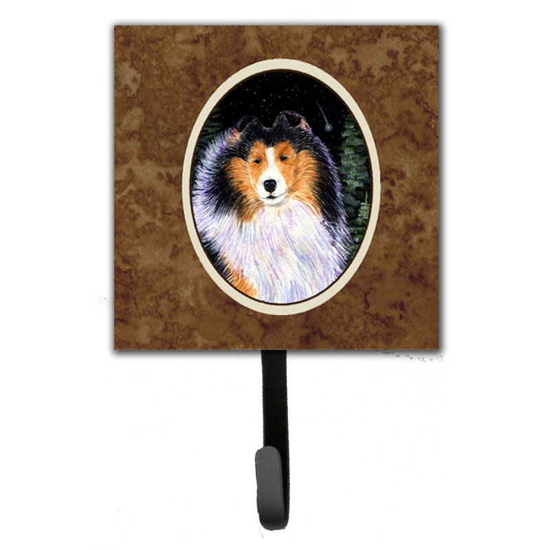 Porte-laisse collie starry night et crochet mural