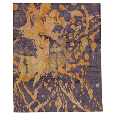 High-Quality Hand-Knotted Rust And Beige Area Rug
