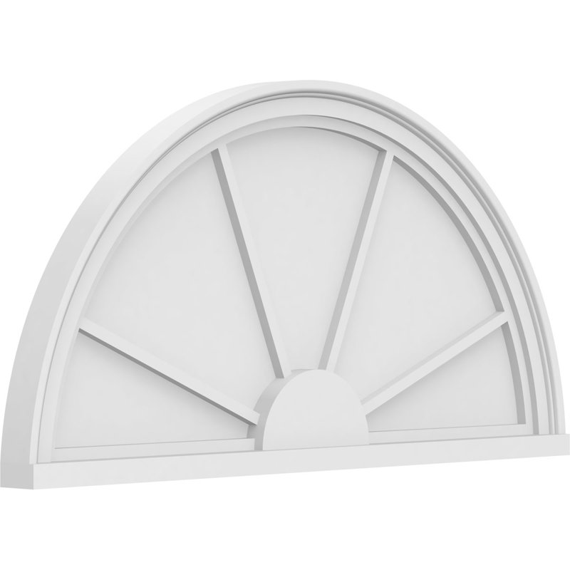 Demi-cercle à front à 4 branches en PVC de qualité architecturale, H 17 po x l 34 po x P 2 po