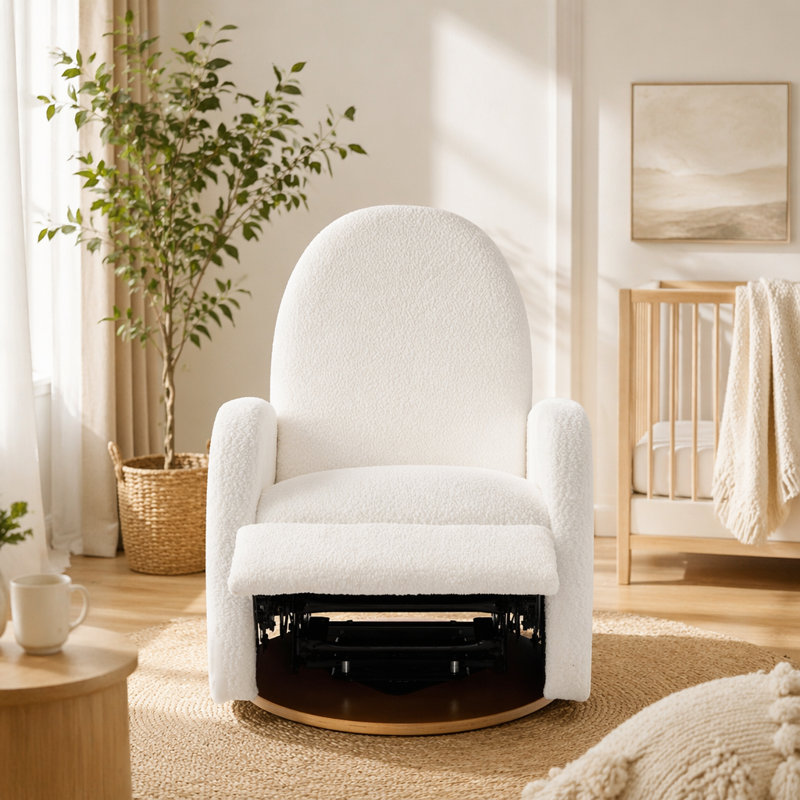 Fauteuil inclinable et pivotant 360 °, Beige Fabric, Beige