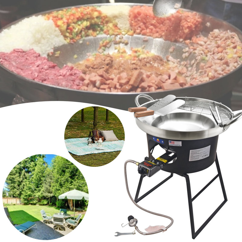 ARC 23" Black and Stainless Steel Propane Burner Set