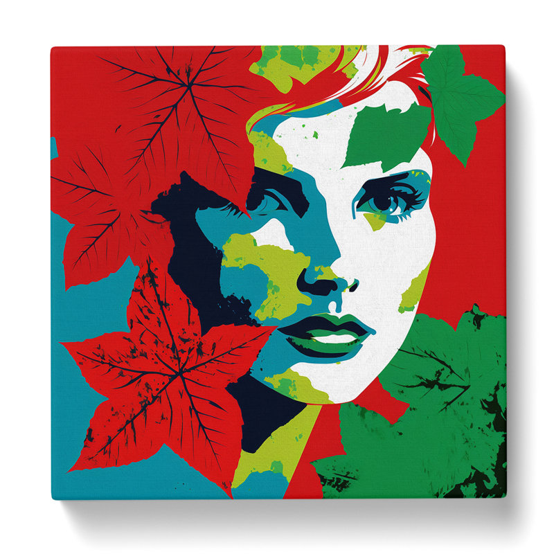 Ivy Leaf Pop No.1 - Wrapped Canvas, 50cm H x 50cm W x 3cm D