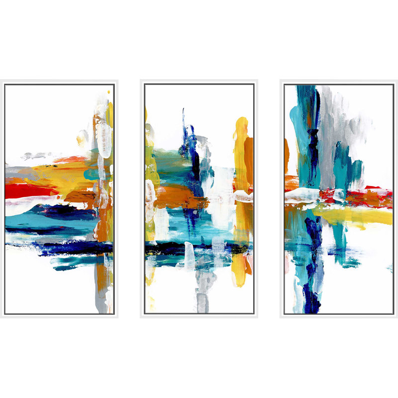 "Captive Color III" par Katrina Craven, reproduction sur toile flottante 3 pièces, H 33,5 po x l 52,5 po x P 2 po