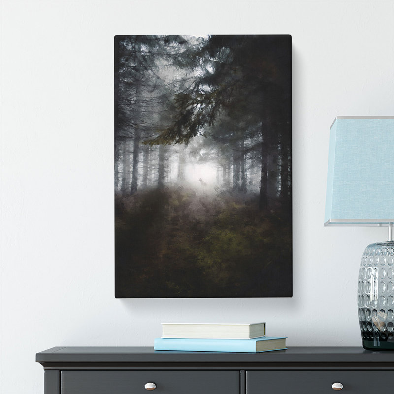 White Wolf In A Forest - Wrapped Canvas, 50cm H x 35cm W x 3cm D