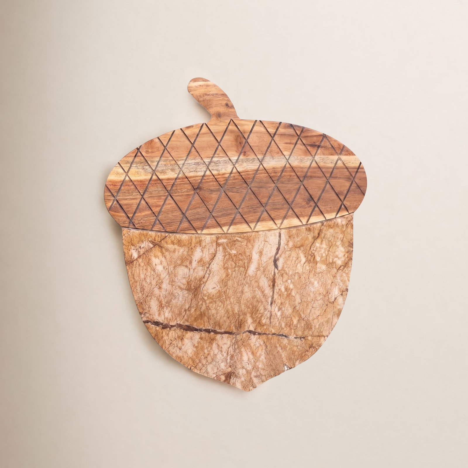 Acacia Wood and Marble Serving Board