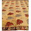 Tapis antique en laine fait à la main brun / rouge / jaune à motif abstrait des années 1920 9 pi 7 po x 11 pi
